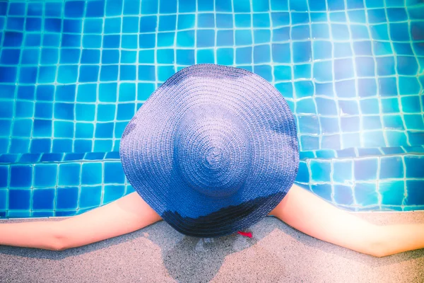 Woman in swimming pool