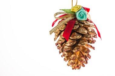 Beyaz üzerine noel süslemesi