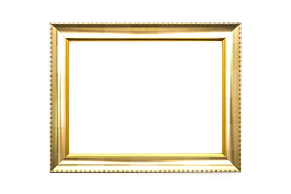 Moldura de ouro no branco — Fotografia de Stock