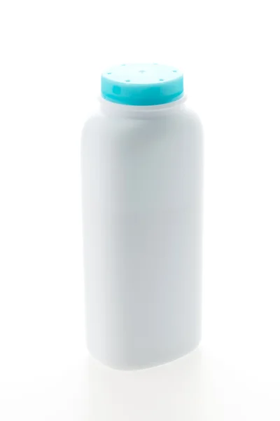 Weiße Babypuderflasche — Stockfoto