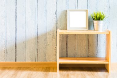 Antika ahşap boş fotoğraf çerçevesi