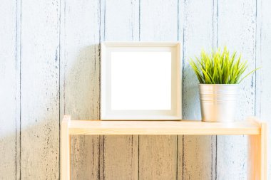 Antika ahşap boş fotoğraf çerçevesi