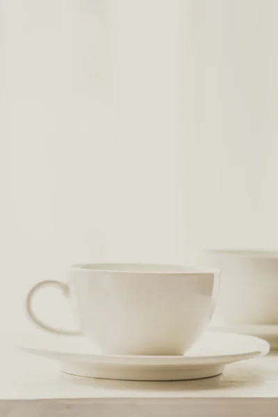 Bílá káva poháry — Stock fotografie