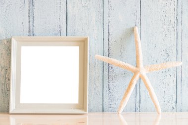 Antika ahşap boş fotoğraf çerçevesi