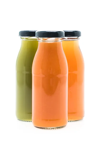 Frukt- och grönsaksjuice flaskor — Stockfoto