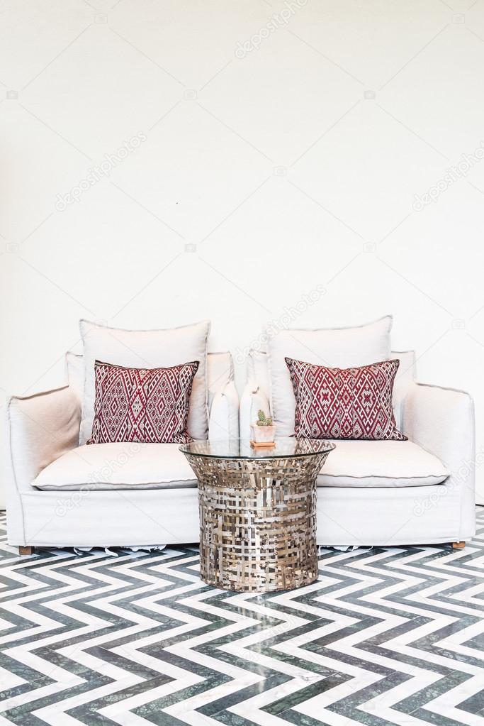 Sofa with pillows decoration