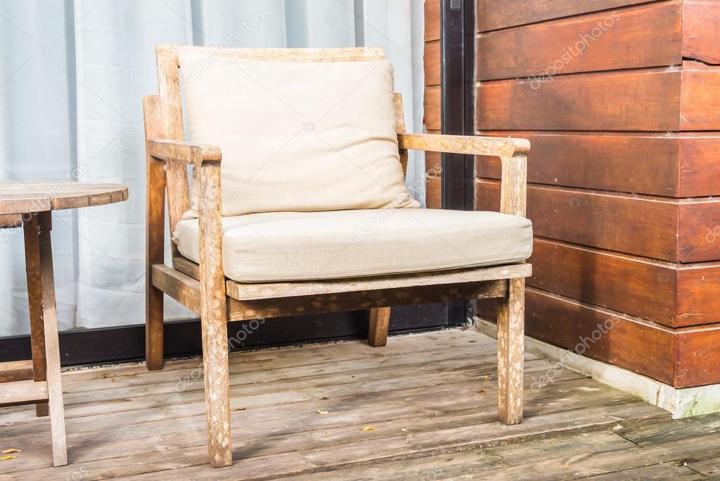 Wooden chair at outdoor terrace