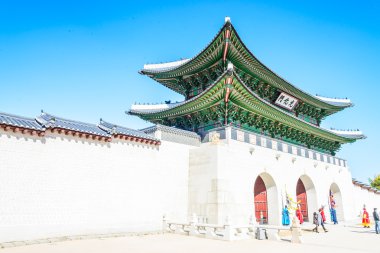 Gyeongbokgung Sarayı 'nın güzel mimarisi.