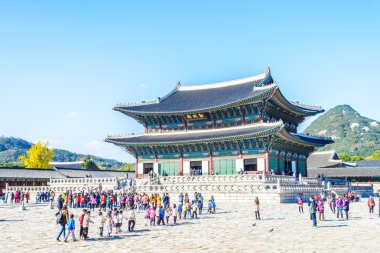 Gyeongbokgung Sarayı 'nın güzel mimarisi.