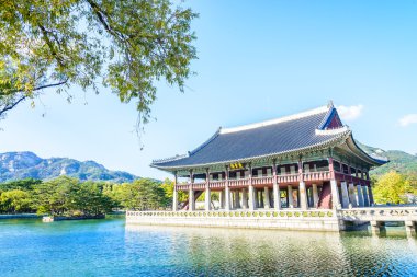 Gyeongbokgung Sarayı 'nın güzel mimarisi.