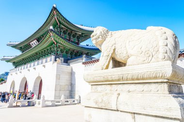 Gyeongbokgung Sarayı 'nın güzel mimarisi.