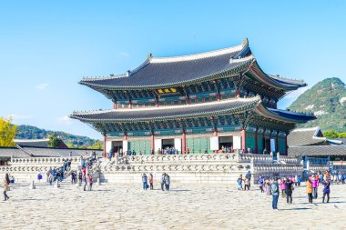 Gyeongbokgung Sarayı 'nın güzel mimarisi.