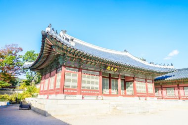 Gyeongbokgung Sarayı 'nın güzel mimarisi.
