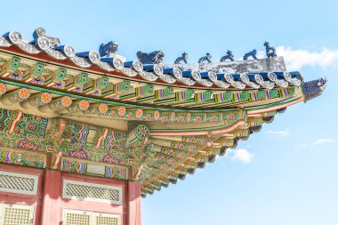 Gyeongbokgung Sarayı 'nın güzel mimarisi.