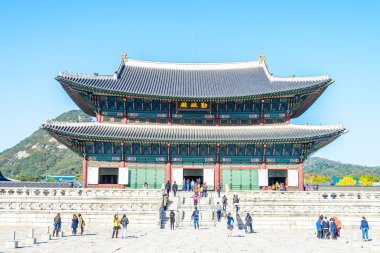 Gyeongbokgung Sarayı 'nın güzel mimarisi.