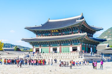 Gyeongbokgung Sarayı 'nın güzel mimarisi.