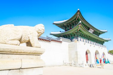 Gyeongbokgung Sarayı 'nın güzel mimarisi.