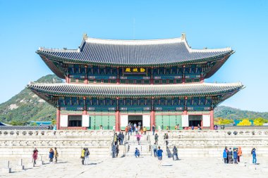 Gyeongbokgung Sarayı 'nın güzel mimarisi.