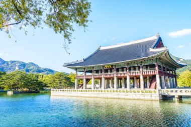 Gyeongbokgung Sarayı 'nın güzel mimarisi.