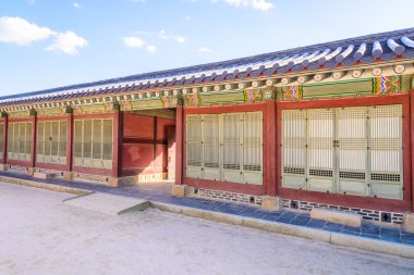 Gyeongbokgung Sarayı 'nın güzel mimarisi.