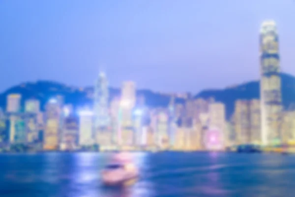 Verschwimmen hong kong skyline city — Stockfoto