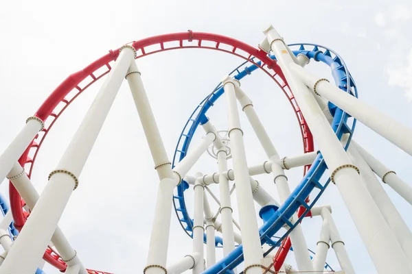 Roller coaster rail ride — Stock Photo, Image