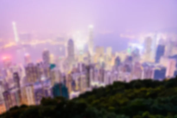 Verschwimmen hong kong skyline city — Stockfoto