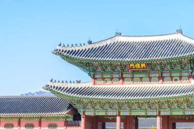 Gyeongbokgung Sarayı 'nın güzel mimarisi.