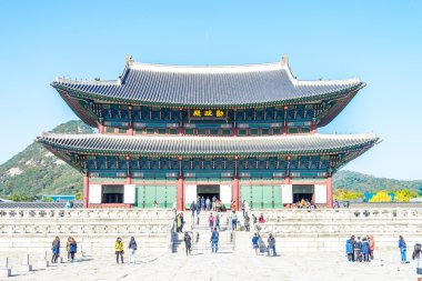 Gyeongbokgung Sarayı 'nın güzel mimarisi.
