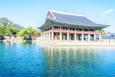Gyeongbokgung Sarayı 'nın güzel mimarisi.