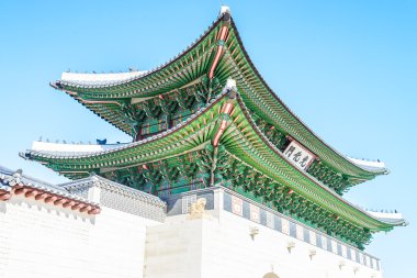Gyeongbokgung Sarayı 'nın güzel mimarisi.