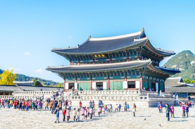 Gyeongbokgung Sarayı 'nın güzel mimarisi.