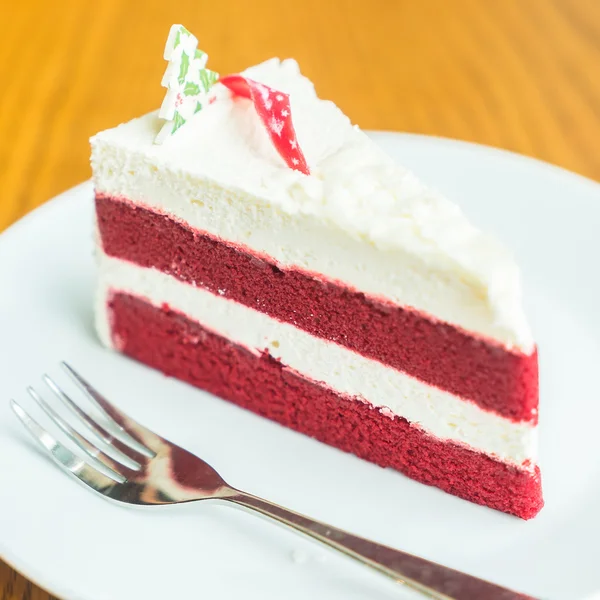 Bolo de creme de veludo vermelho — Fotografia de Stock