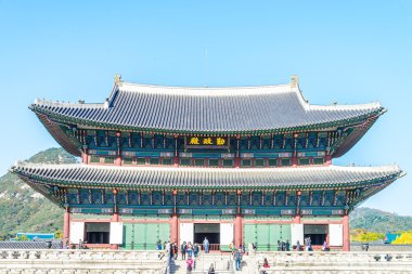 Gyeongbokgung Sarayı 'nın güzel mimarisi.