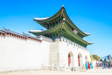 Gyeongbokgung Sarayı 'nın güzel mimarisi.
