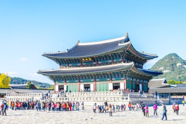 Gyeongbokgung Sarayı 'nın güzel mimarisi.