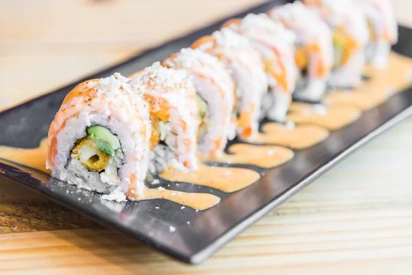 Lososový sushi rolka — Stock fotografie