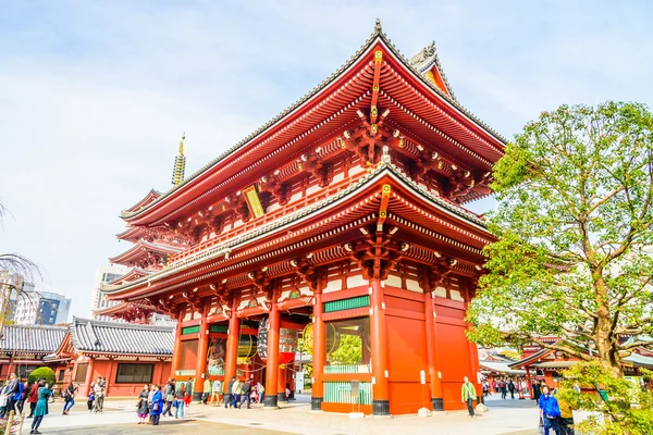 Hermosa arquitectura en el templo de Sensoji — Foto de Stock