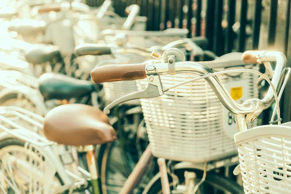 Handles and handlebar of bicycles — Stock Photo, Image