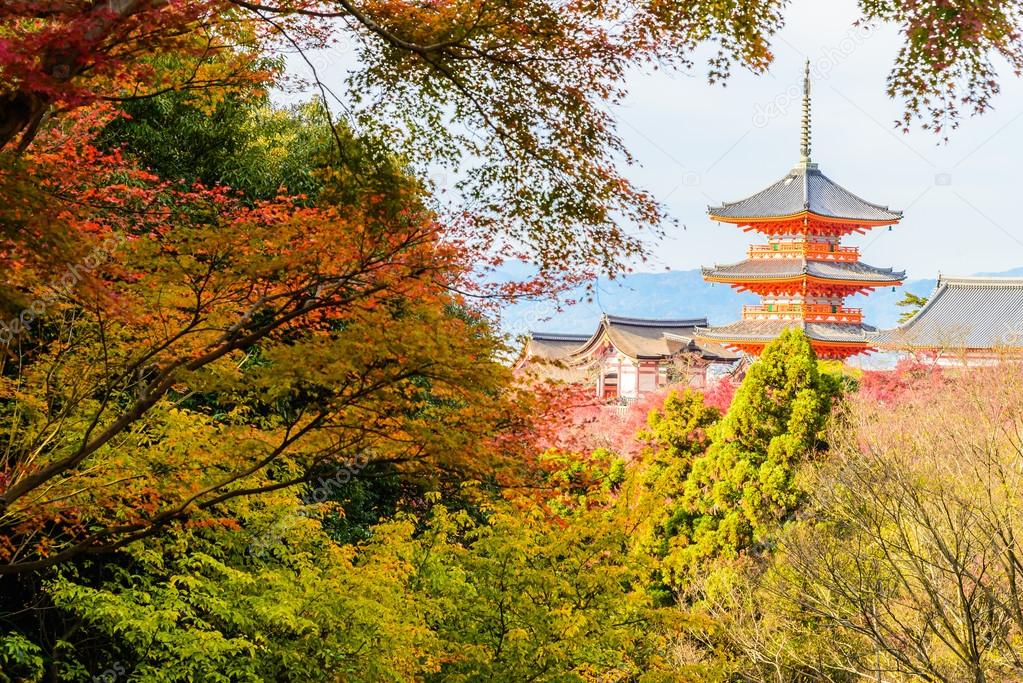 Kiyomizu-dera temple in autumn season