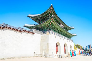 Gyeongbokgung Sarayı 'nın güzel mimarisi.