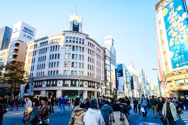 Stadsdelen Ginza i Tokyo — Stockfoto