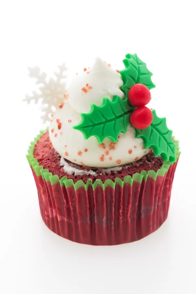 Διακοσμημένο χριστουγεννιάτικο cupcake — Φωτογραφία Αρχείου