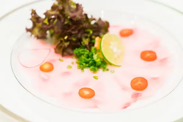 Raw fresh fish Carpaccio — Stock Photo, Image