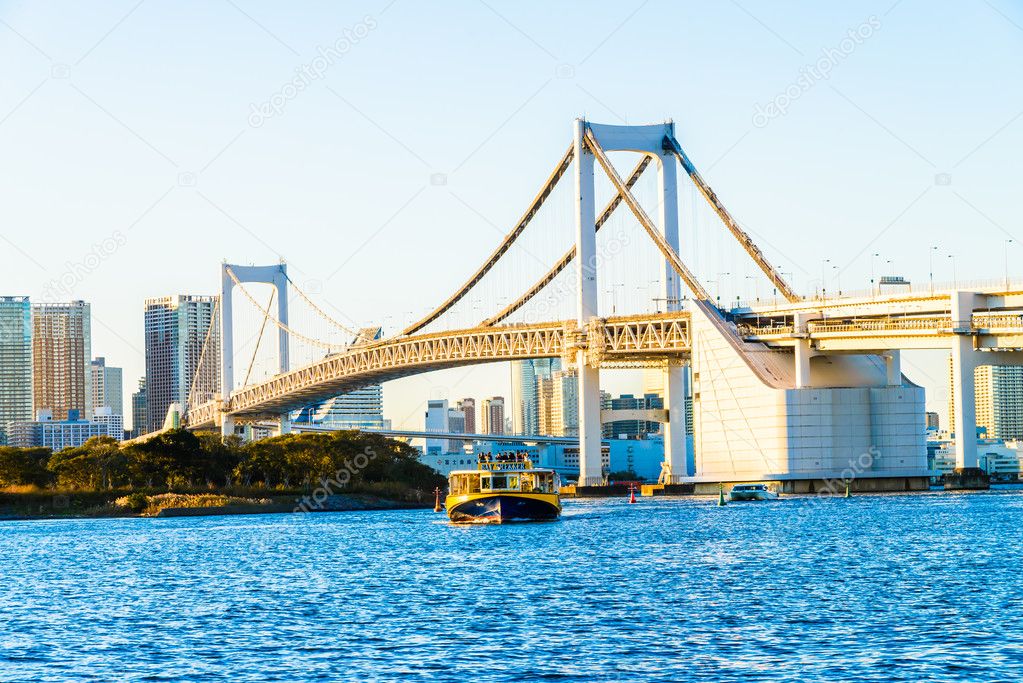 Rainbow bridge in Tokyo city