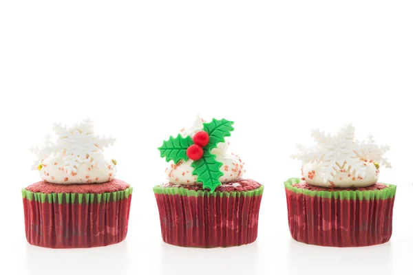 Delicious christmas cupcakes — Stock Photo, Image