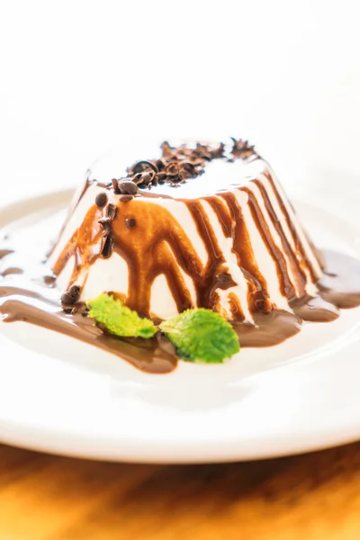 Chocolate panna cotta dessert — Stock Photo, Image