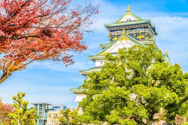 Güzel mimari Osaka Kalesi — Stok fotoğraf