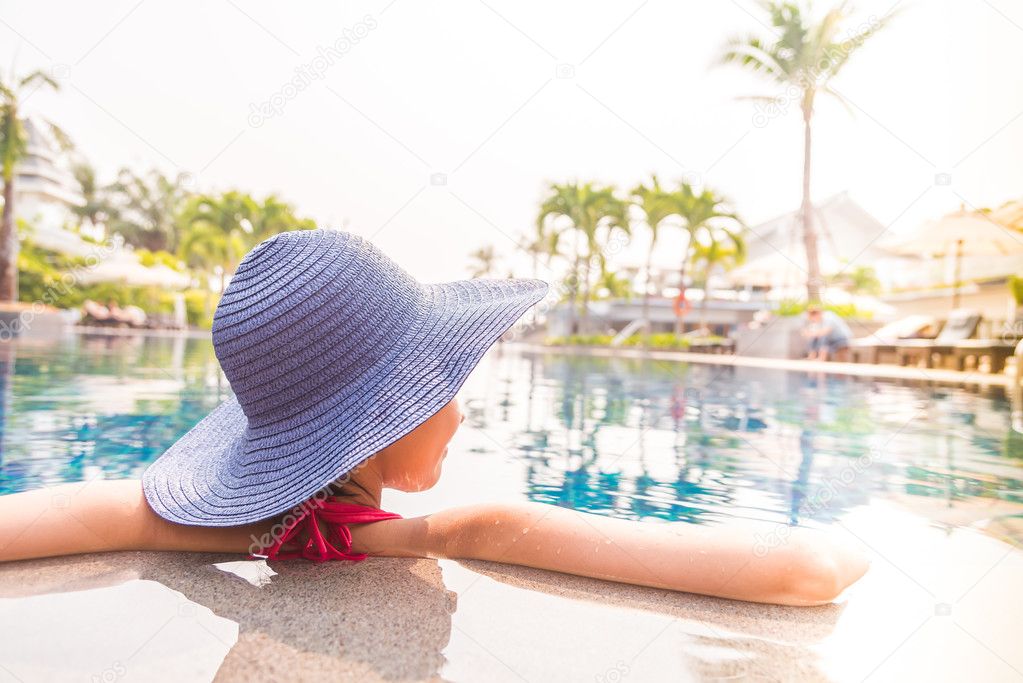 Woman in swimming pool
