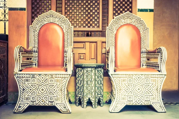 Luxury chairs with morocco style — Stock Photo, Image